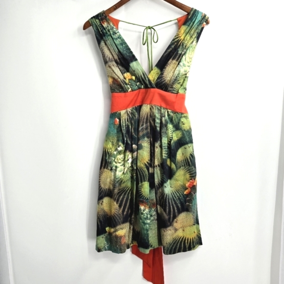Eva Franco Venus Fly Trap Cactus Print Dress - Picture 2 of 14